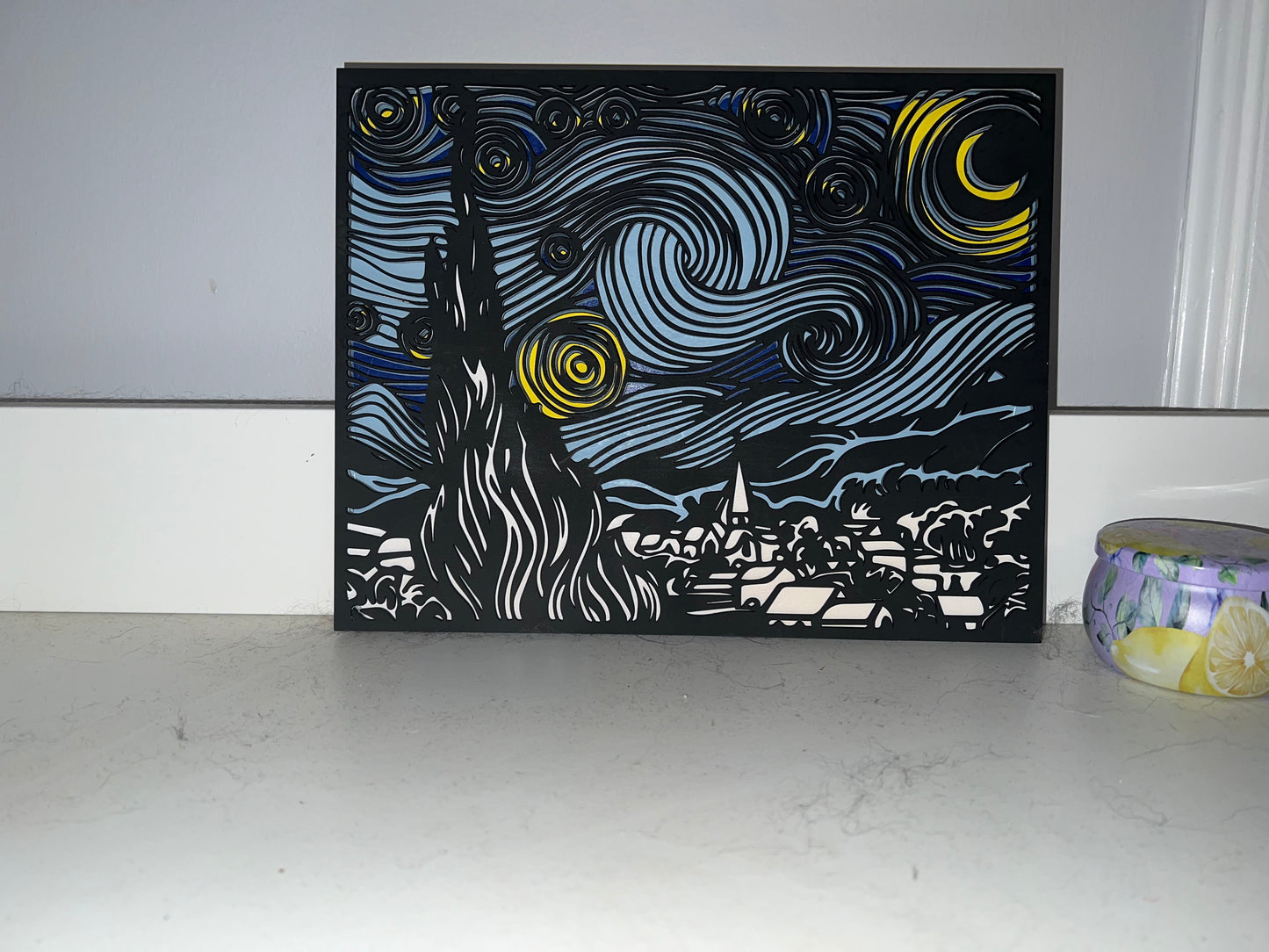 Starry Nights Layered Laser Cut Wall Art with Frame