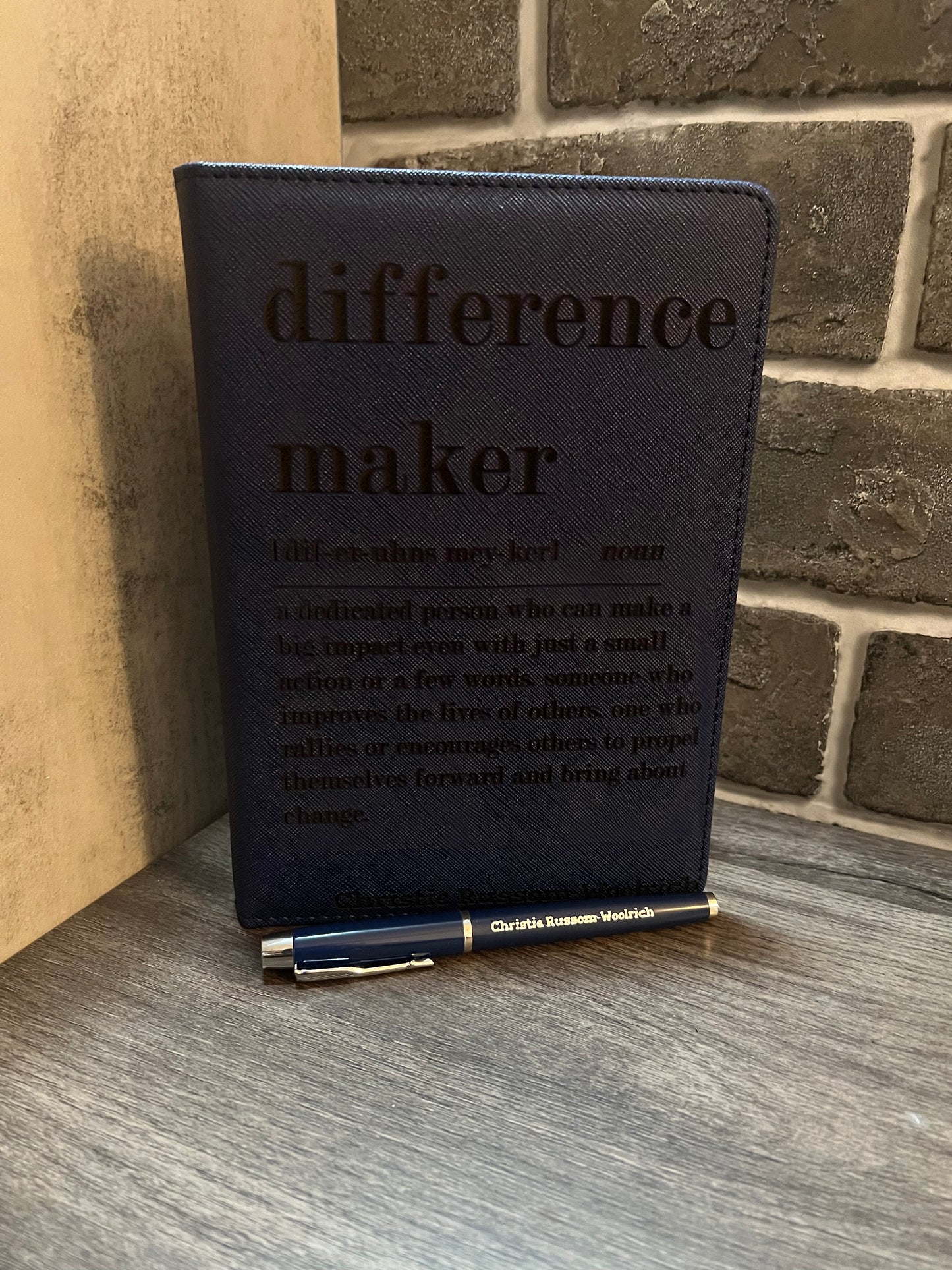 Journal en cuir personnalisé avec stylo Difference Maker