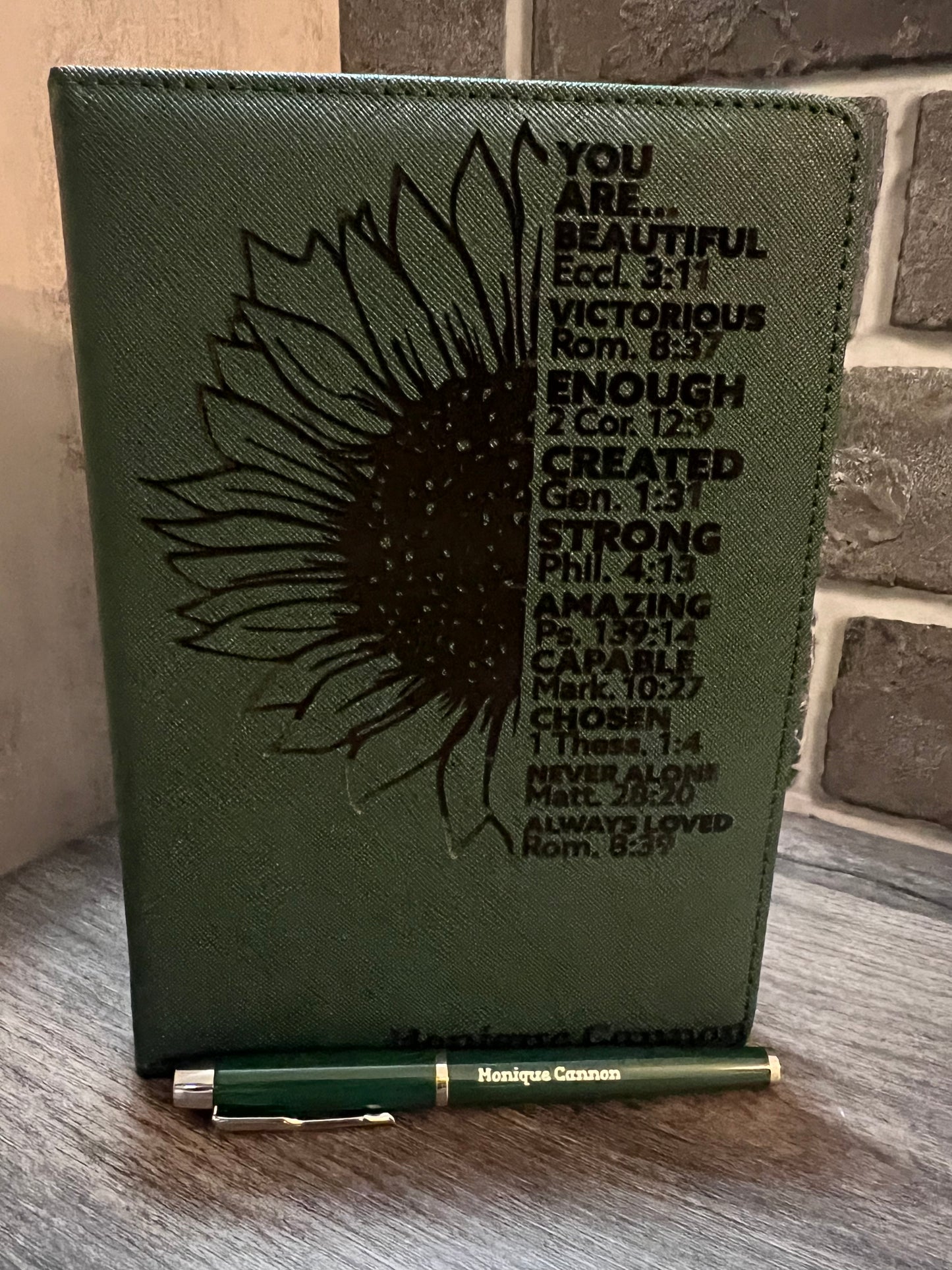 You Are Beautiful Personalized Leather Journal with Pen