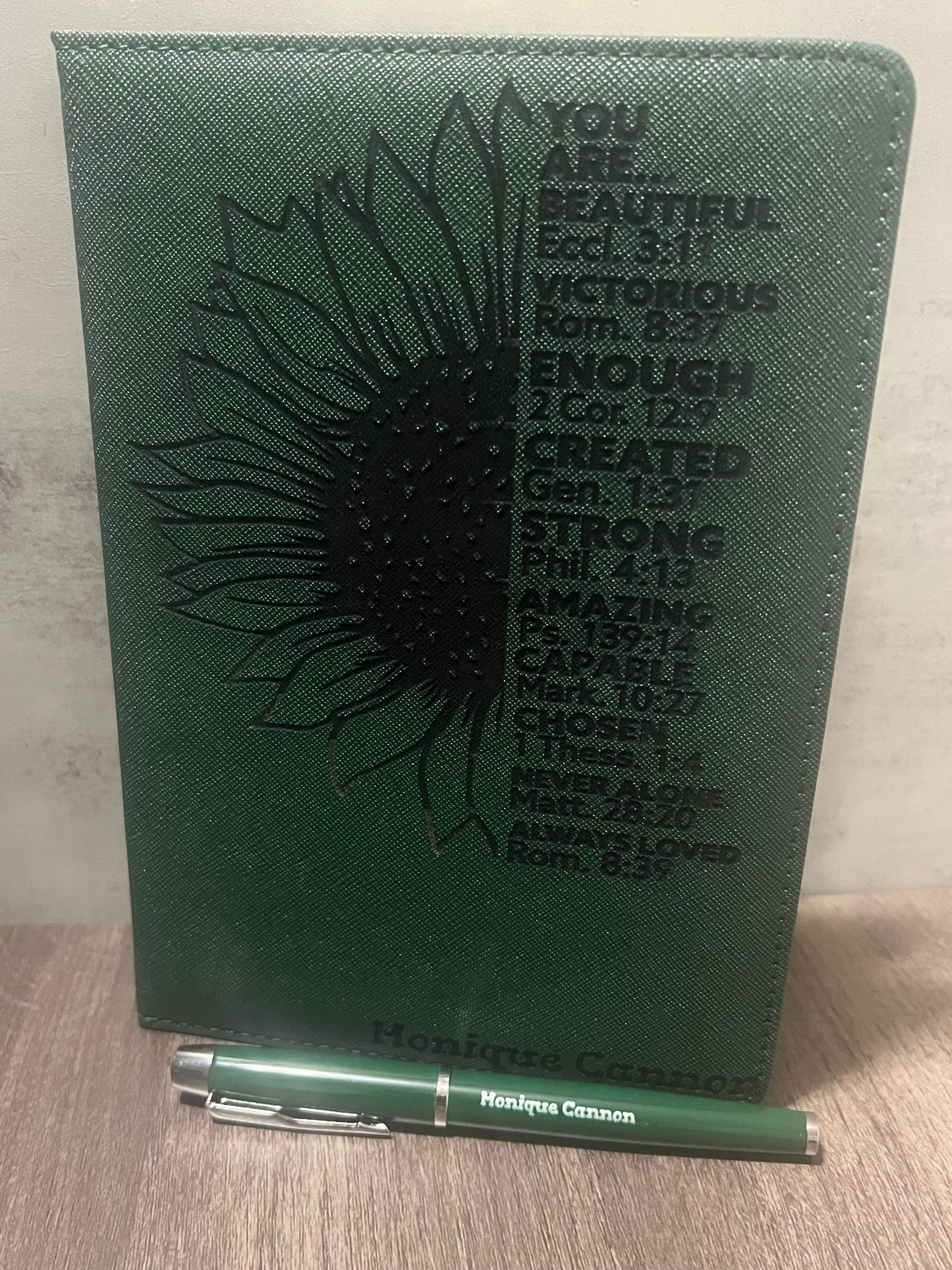 You Are Beautiful Journal en cuir personnalisé avec stylo