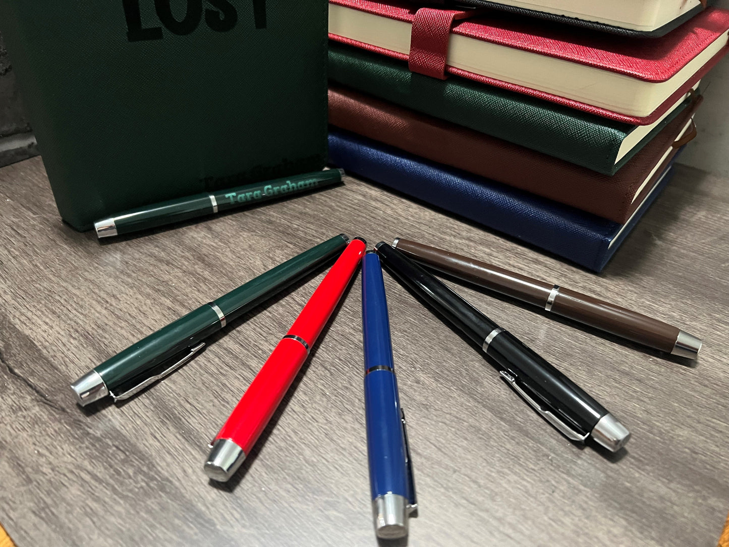 Je vais bien Journal en cuir personnalisé avec stylo